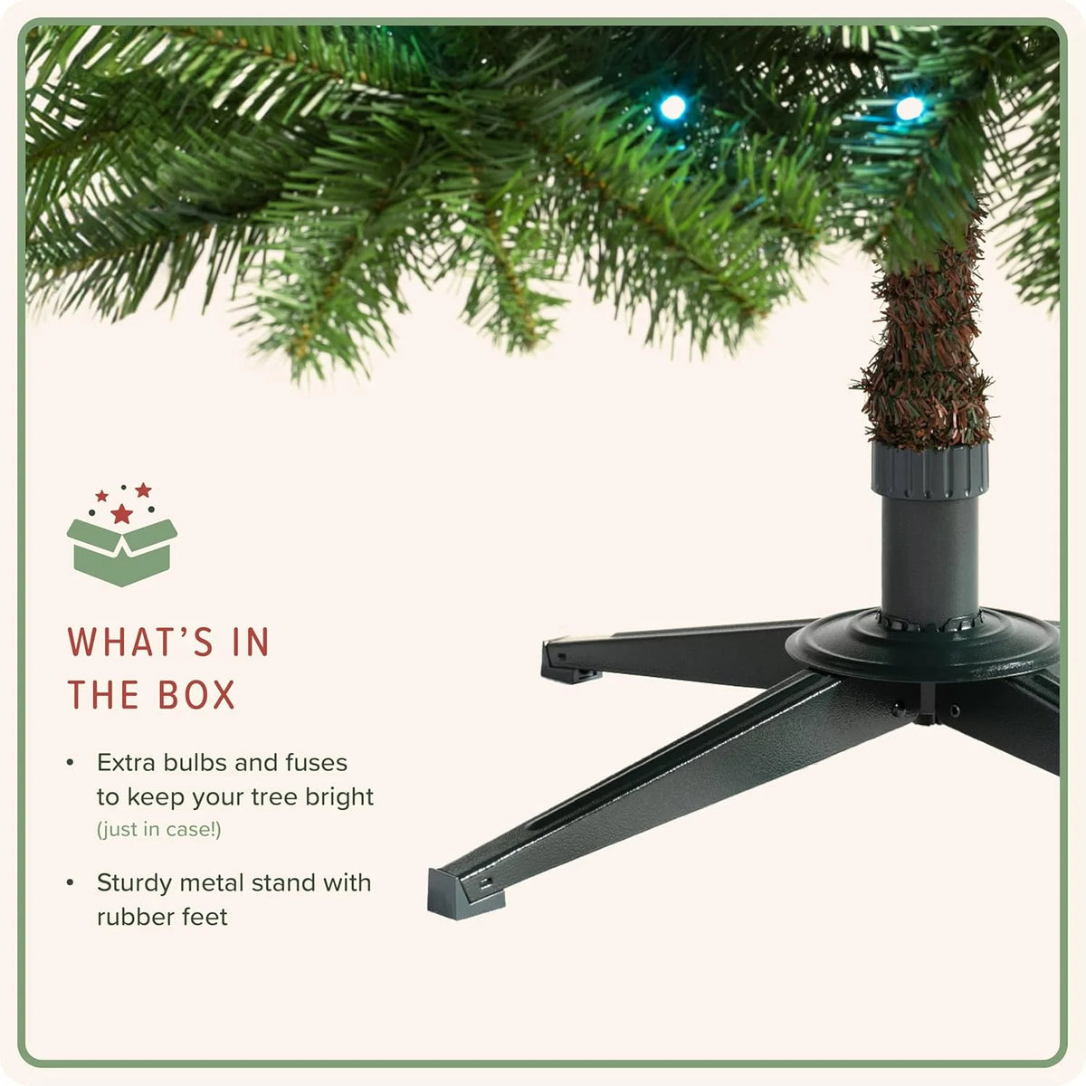 6Ft Pre-Lit Virginia Fir Artificial Christmas Tree with Twinkly LED Lights