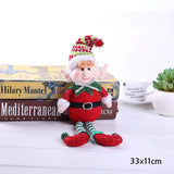 33X11Cm Red Green Christmas Decoration Plush Leg Elf Doll Ornaments Boys Girls Elves Toy Doll New Year Navidad Home Decoration