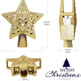 Christmas Tree Topper Lighted with Star Projector, LED Rotating 3D Glitter Tree Topper for Christmas Tree, Christmas Decorations Lights (Golden)