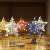 Christmas Tree Topper Star, Christmas Treetop Decorations with Warm White Led Light and Timer Function, Hollowed-Out Glittered Star for Home and Office Decoration, 8 X 10 Inch