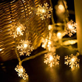 Snowflake String Lights - 20FT, 40 LED, Battery Operated, Waterproof Fairy Lights for Bedroom, Patio, Garden, Party, Home Xmas Decor - Indoor/Outdoor Christmas Tree Decoration