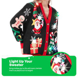 Light up Christmas Sweater Cardigan,Ugly Christmas Sweaters for Women,Funny Rudolph Reindeer Jumper Xmas Sweater for Women