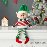 33X11Cm Red Green Christmas Decoration Plush Leg Elf Doll Ornaments Boys Girls Elves Toy Doll New Year Navidad Home Decoration
