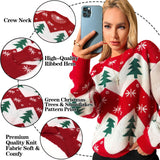 Women'S Ugly Christmas Sweater Funny Cute Christmas Tree Snowflake Reindeer Santa Xmas Knitted Pullover Jumper Tops