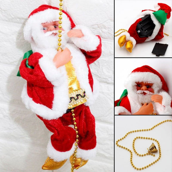 Santa Climbing Ladder Electric Santa Claus Climbing Rope Decoration Christmas
