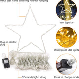 Christmas Decoration Star Lights Outdoor,320 LED 16.4Ft Christmas String Lights[8 Modes& Waterproof] for Halloween Xmas New Year Holiday Birthday(Iron) (Warm White)