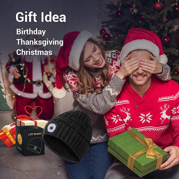 LED Beanie Hat with Light: Christmas Stocking Stuffers for Men Adult Cool Gifts for Teen Boys Men Dad Winter Gifts