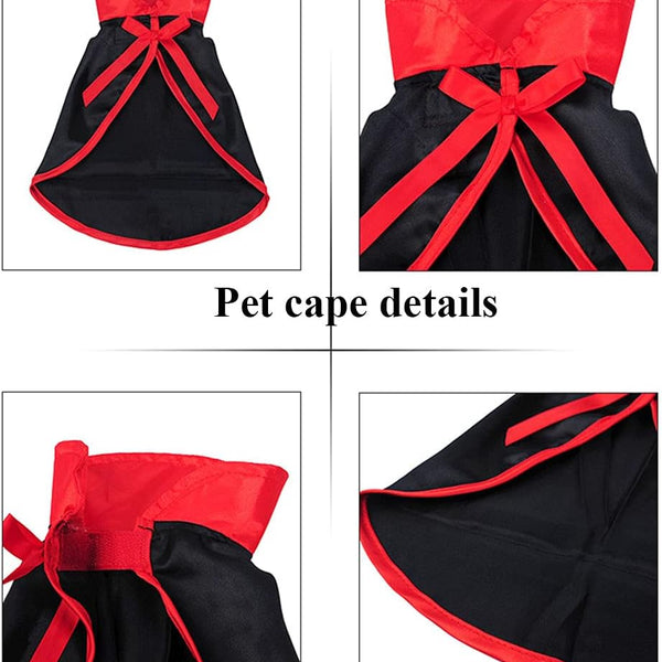 4 Pieces Halloween Pet Costume Set Bat Wings Witch Cloak Wizard Hat for Cats and Small Dogs Cute Puppy Cat Dress up Accessories Cosplay Halloween Party Decorations (Halloween)