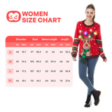 Light up Ugly Christmas Sweaters for Women,Funny LED Reindeer Christmas Sweater for Women,Holiday Sweater