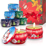 Scented Candles Gift Set, 8 Cans Strong Fragrance Aromatherapy Candles Natural Soy Wax Candles Portable Travel Tin Jar Candles for Christmas Birthday Valentine'S Day Gift