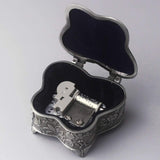 Emboss Alloy Metal Music Box Mini Wind up Antique Jewelry Musical Boxes Christmas Birthday Valentine'S Day Gifts Plays Castle in the Sky