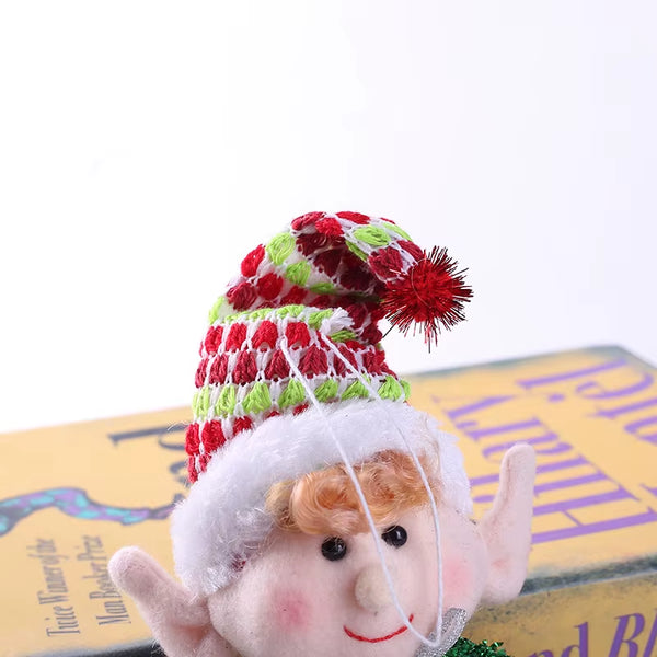 33X11Cm Red Green Christmas Decoration Plush Leg Elf Doll Ornaments Boys Girls Elves Toy Doll New Year Navidad Home Decoration