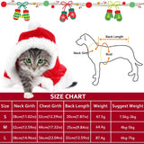 Cat Dog Christmas Costumes, Santa Cloak Cape with Hat Pet Cosplay Costumes Party Dressing up Outfits Clothes Apparel for Small Dogs Puppy Kitten, L