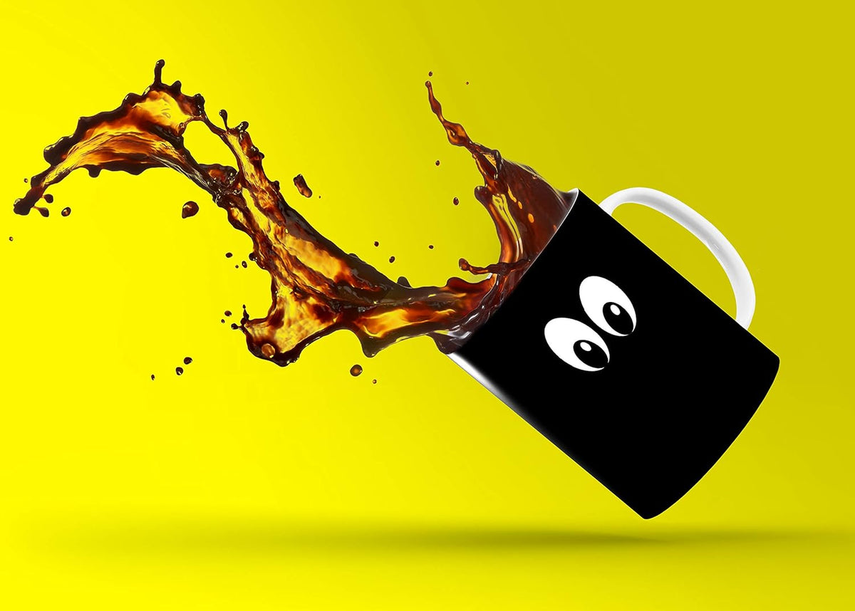 Color Changing Coffee Mug - 11 Ounce Heat Sensitive Mug for Cartoon Lovers with a Funny Yellow Smiley Face - Unique Heat Changing Mug - Ceramic Coffee Tea Cup with Fun Gift Box