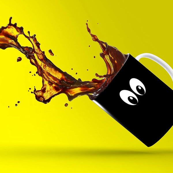 Color Changing Coffee Mug - 11 Ounce Heat Sensitive Mug for Cartoon Lovers with a Funny Yellow Smiley Face - Unique Heat Changing Mug - Ceramic Coffee Tea Cup with Fun Gift Box