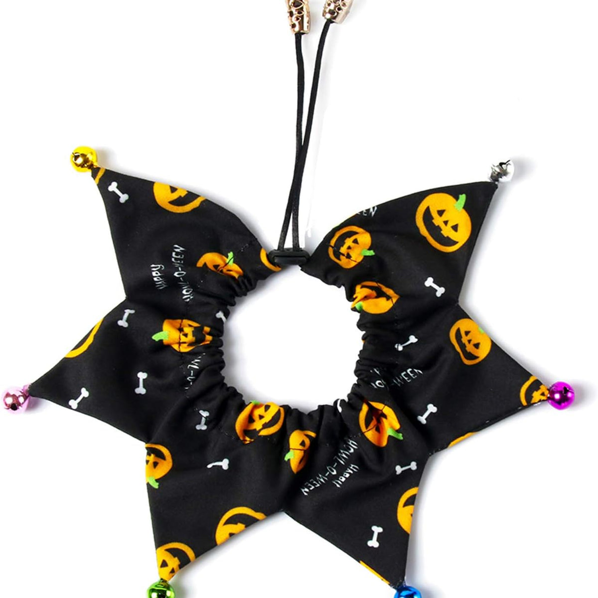 Cat Halloween Costume Halloween Cat Collar with Bells and Halloweens Pumpkin Hat Cats Costume Suit for Cats and Small Dogs