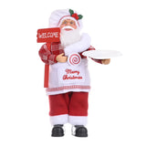 Christmas Santa Claus with Gift Bag Standing Santa Claus Statue Resin Mini Holding Presents Home Navidad Party Ornaments