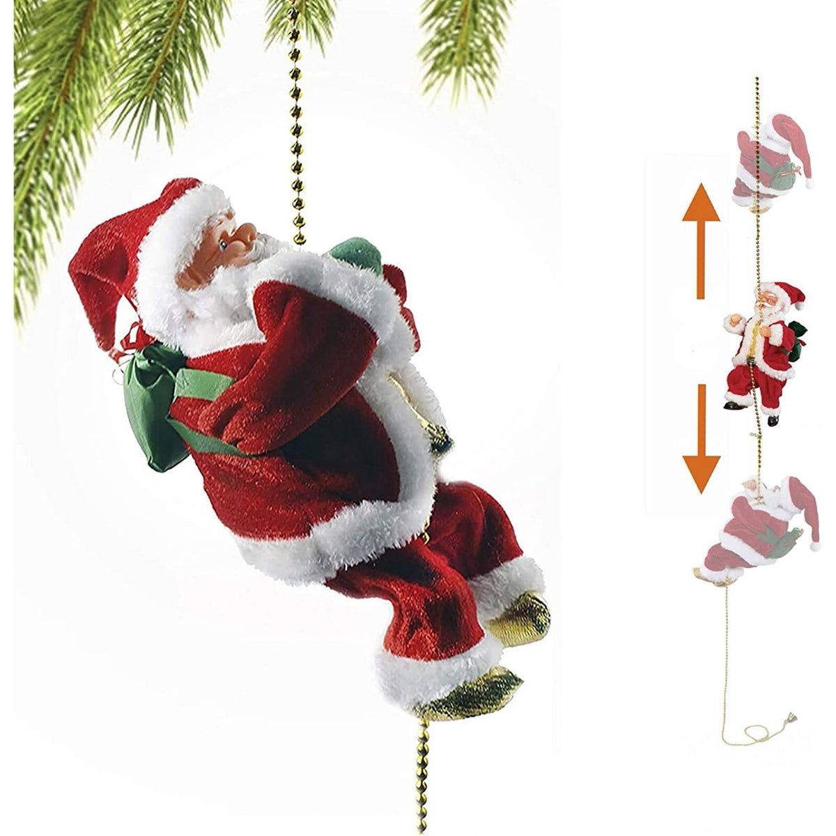 Santa Climbing Ladder Electric Santa Claus Climbing Rope Decoration Christmas