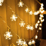 Snowflake String Lights - 20FT, 40 LED, Battery Operated, Waterproof Fairy Lights for Bedroom, Patio, Garden, Party, Home Xmas Decor - Indoor/Outdoor Christmas Tree Decoration