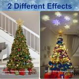 Christmas Tree Topper Lighted with Star Projector, LED Rotating 3D Glitter Tree Topper for Christmas Tree, Christmas Decorations Lights (Golden)
