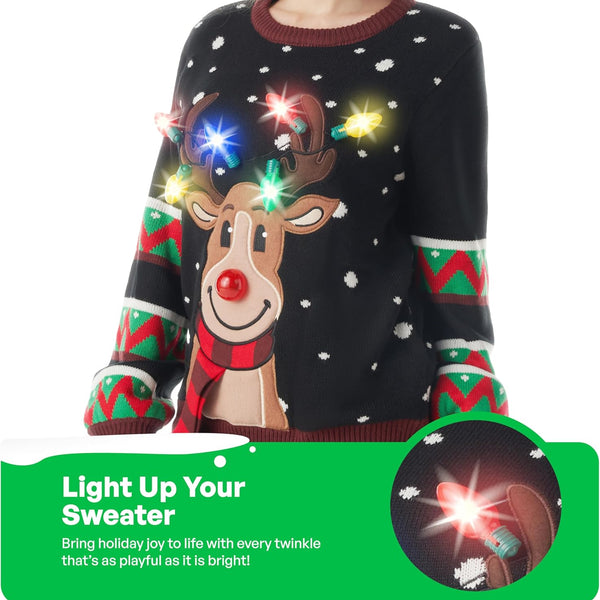 LED Light up Christmas Sweater for Women, Ugly Christmas Sweater with Light Bulbs, Funny Pullover 2025