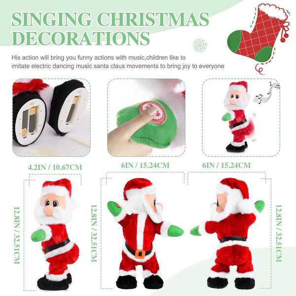 Dancing Santa Claus - Dancing Electric Christmas Stuffed Plush Doll Singing English Song Xmas Santa Toys