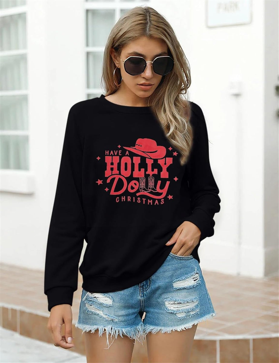Christmas Sweatshirt for Women Merry Christmas Hoodie Funny Christmas Shirt Christmas Long Sleeve Pullover Tops