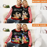 Unisex Light up Ugly Christmas Sweater,Knitted Ugly Sweater Christmas Pullover Crew Neck Sweaters with 9 Colorful Lights