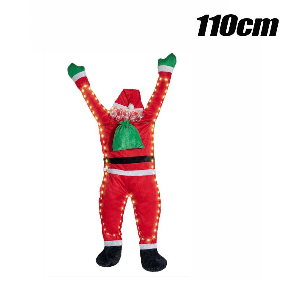 Light up Santa Claus Santa Claus Decoration Outdoor Indoor Hanging Climbing Santa Claus Bookshelf Mantel Christmas Decoration