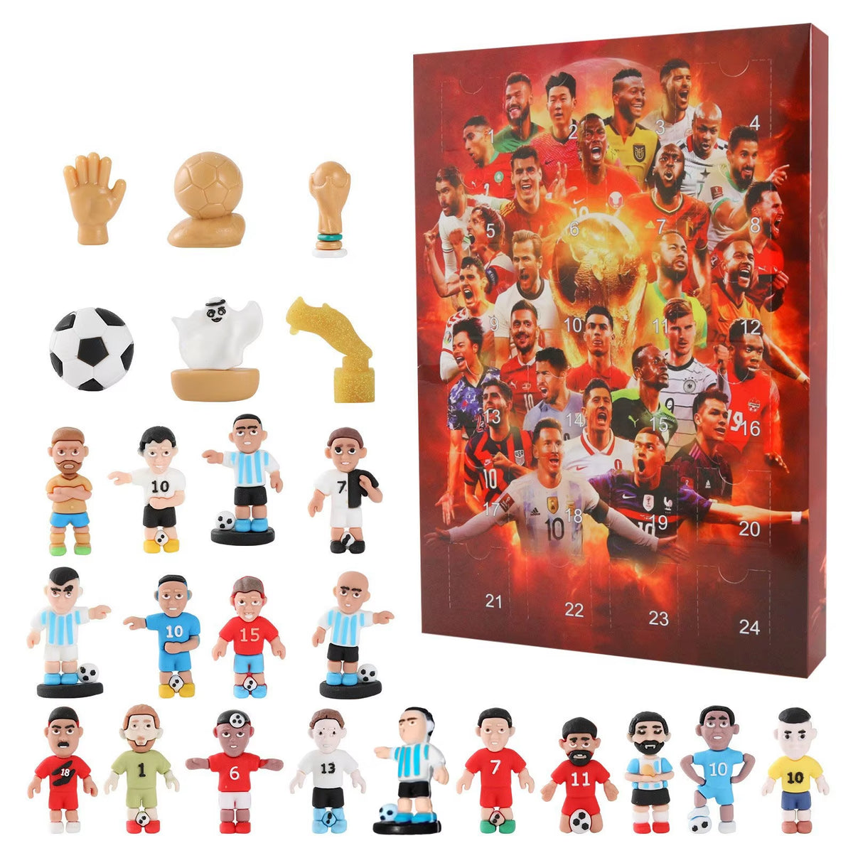 Countdown Advent Calendar Soccer Kit, 24 Days Building Advent Calendars Soccer Party Favors Sports Birthday Christmas Supplies