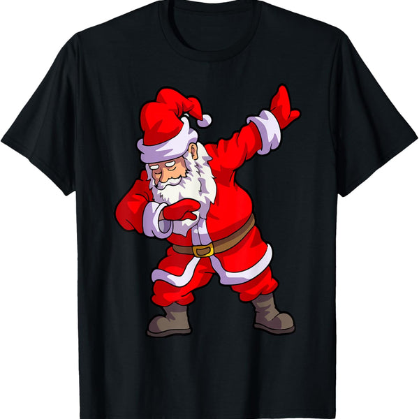 Santa T Shirt Men Dabbing Santa Kids Boys Christmas T-Shirt