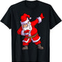 Santa T Shirt Men Dabbing Santa Kids Boys Christmas T-Shirt