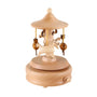 Wooden Carousel Music Box Ornaments Rotatable Hand-Cranked Music Box DIY Handmade Birthday Christmas Gift Children’S Toys