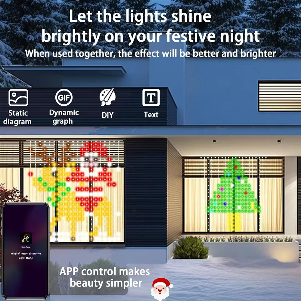 400-800 LED RGB Smart Curtain Lights with Music,App Controls and Remote,Led Party Lights for Christmas and Halloween Decor