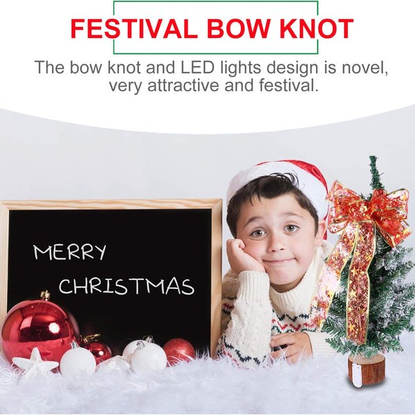1Pc Creative Bowknot Pendant Light Handmade Christmas Shining Bow Lamp Ornament for Holiday Home Decor Warm Light String for Festive Celebration