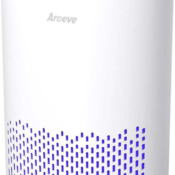Air Purifiers for Bedroom Home, 3 Layer Filter for Smoke Pollen Allergies Pet Dander Odor, Sleep Mode for Better Sleep, Energy Saving, 3 Speeds, Timer for Office, Dorm, Kitchen, MK01, White