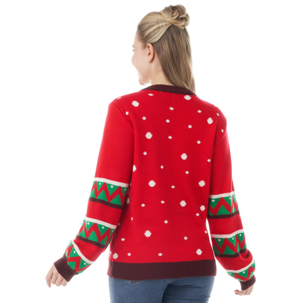 Light up Ugly Christmas Sweaters for Women,Funny LED Reindeer Christmas Sweater for Women,Holiday Sweater