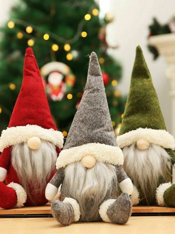 3Pcs Christmas Faceless Gnome Santa Plush Dolls Xmas Ornament Toy Table Decor US
