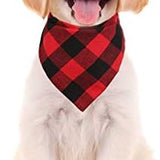 4 Pcs Dog Bandana Christmas Plaid Pet Triangle Scarf Accessories Bibs