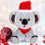 8 Inch Christmas Stuffed Animal Christmas Plush Doll with Santa Hat for Holiday Decoration Winter Gifts(Koalas Style)