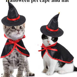 4 Pieces Halloween Pet Costume Set Bat Wings Witch Cloak Wizard Hat for Cats and Small Dogs Cute Puppy Cat Dress up Accessories Cosplay Halloween Party Decorations (Halloween)