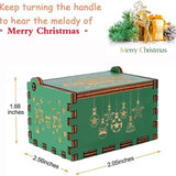 Merry Christmas Wooden Music Box Hand Cranked Music Box Engraved for Boys, Girls, Men and Women Ideal Gift for Christmas and New Year